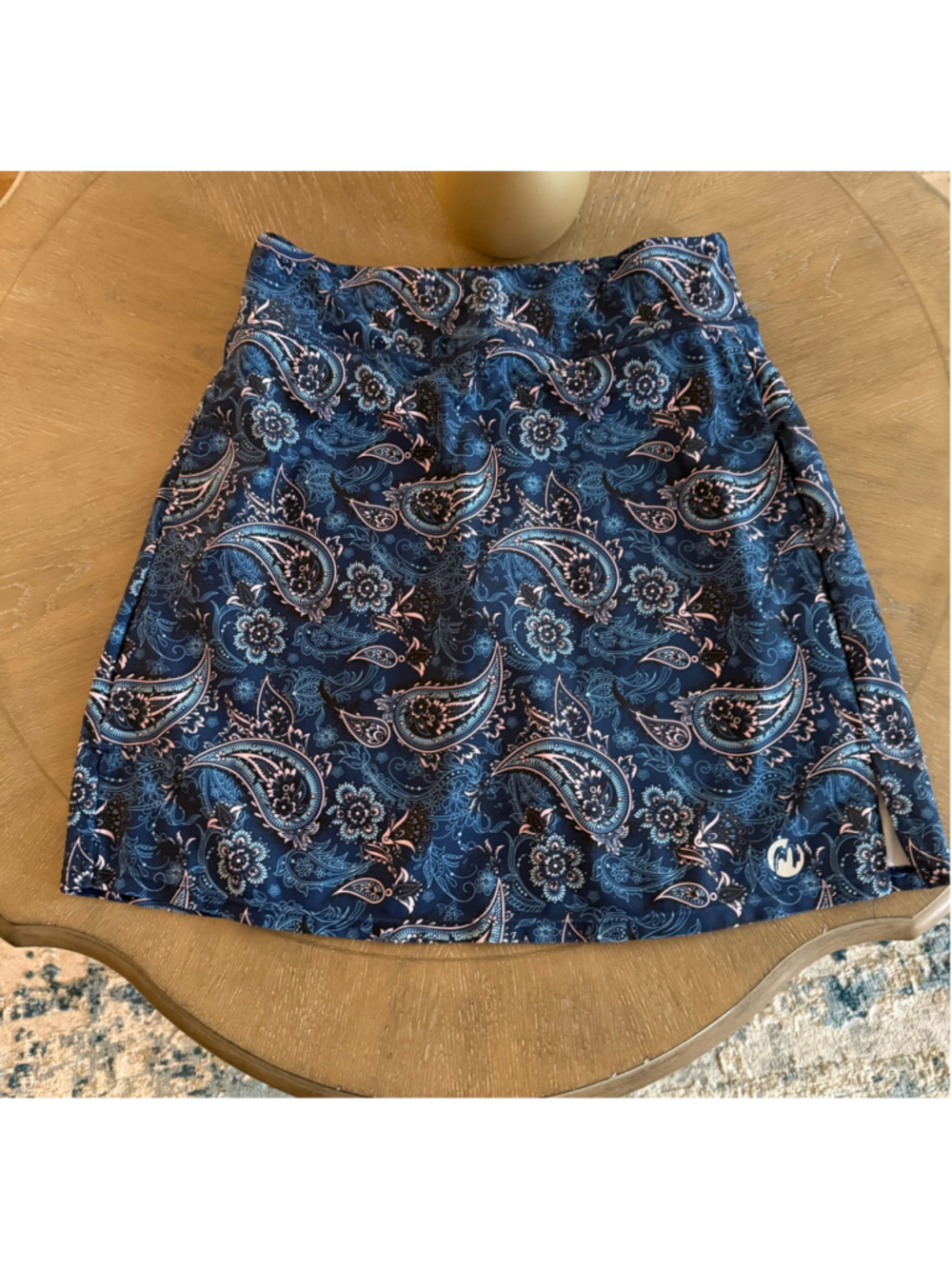 Women's Moteepi Paisley Skort Size M Blue and Pink Athletic Skirt